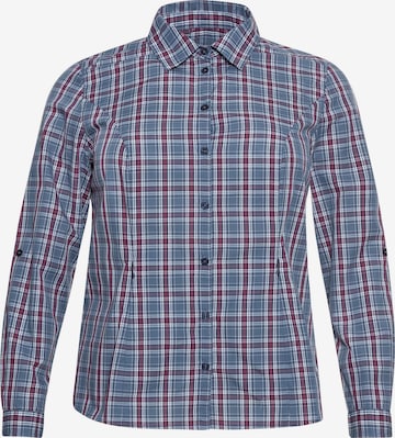 SHEEGO Athletic Button Up Shirt in Blue: front