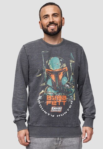 Recovered Sweatshirt 'Star Wars Boba Fett' in Grijs: voorkant