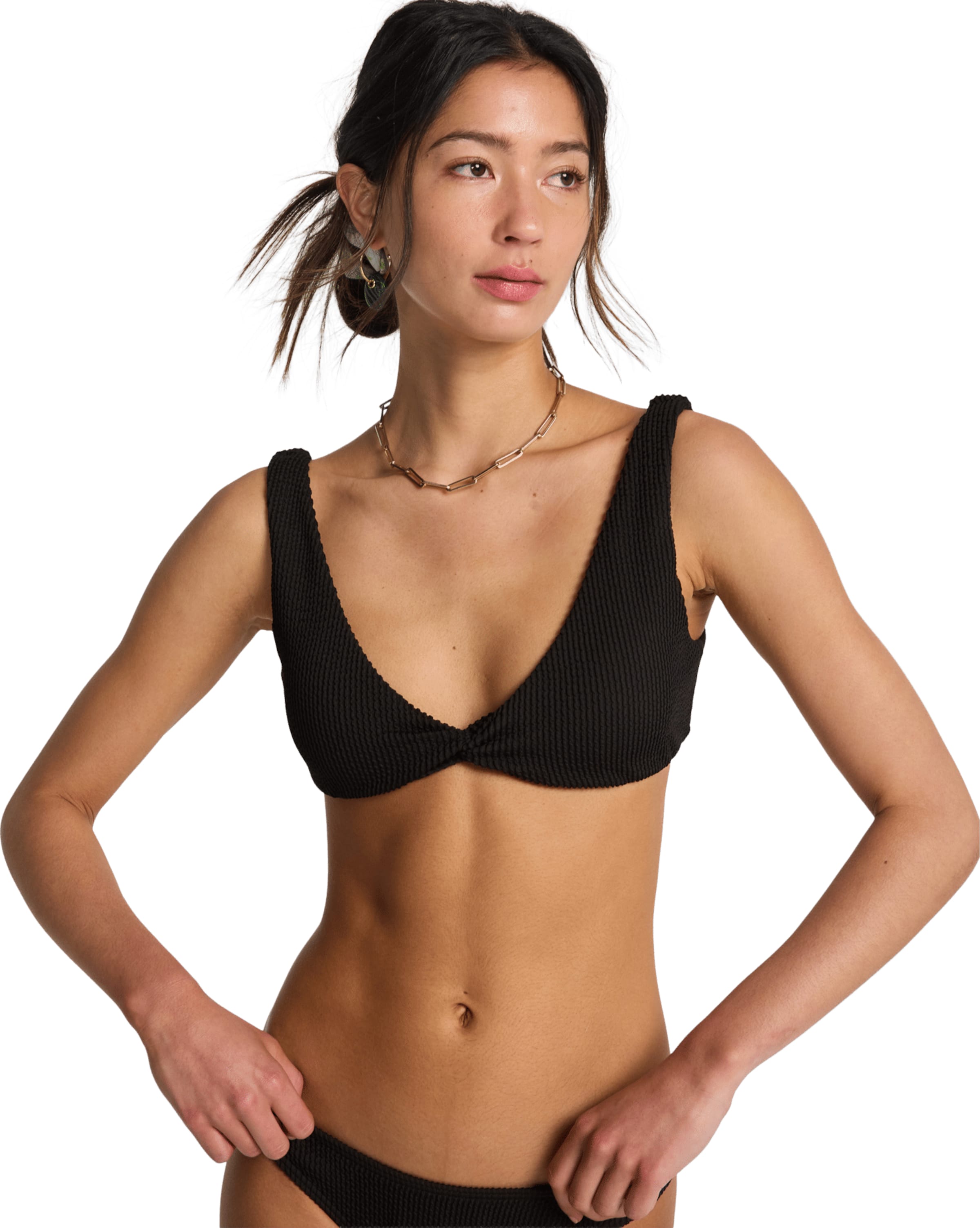 BILLABONG Triangle Bikini Top 'Summer High Twist' in Black: front