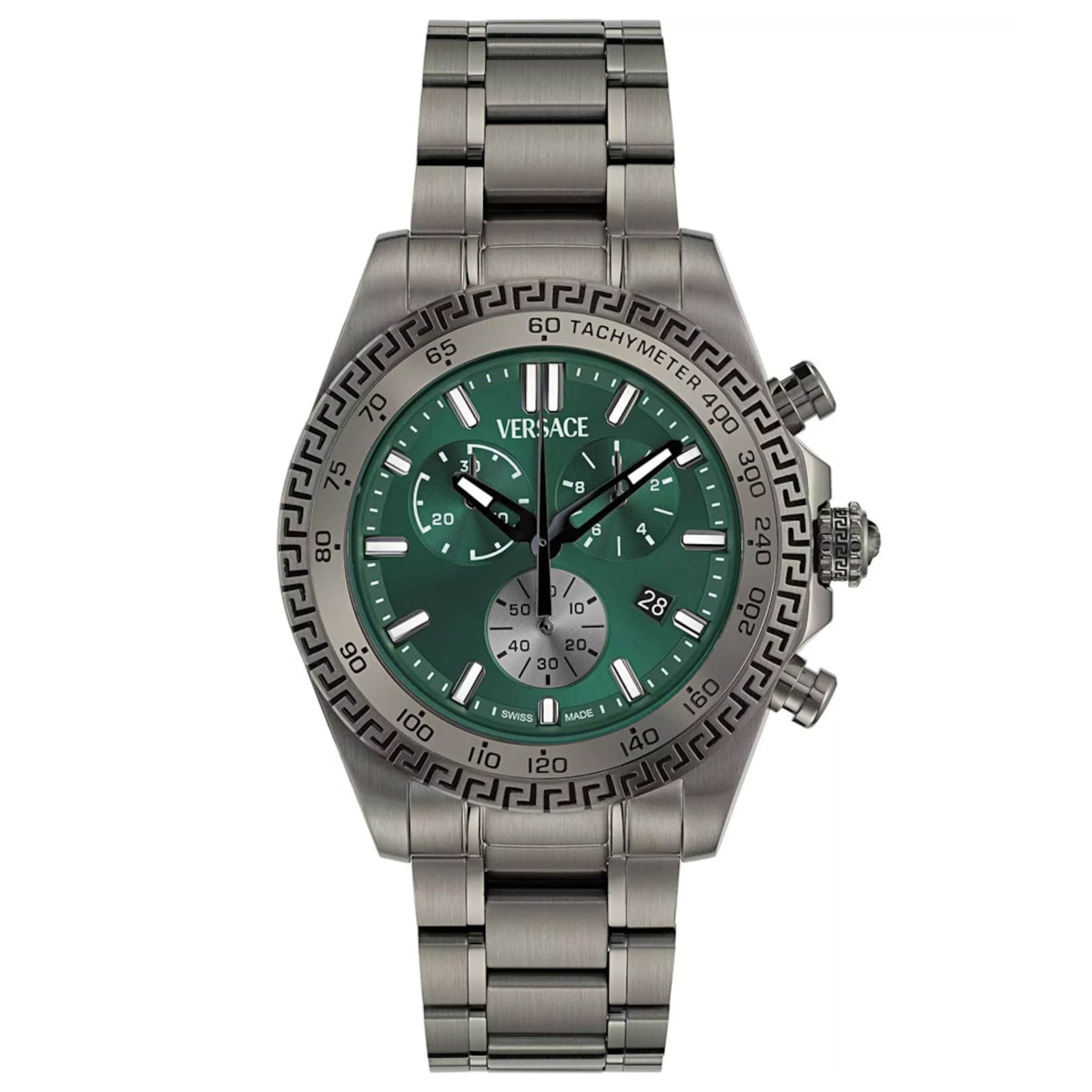 VERSACE Analog Watch in Silver grey / Green, Item view
