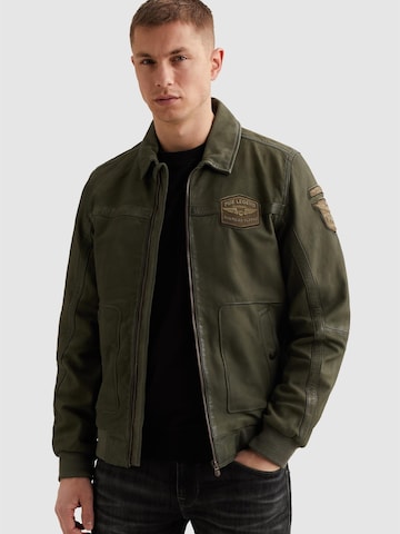 PME Legend - Chaqueta de entretiempo 'Summer Hudson leather jacket' en verde: frente
