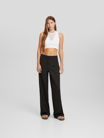 Bershka Wide Leg Hose in Grau