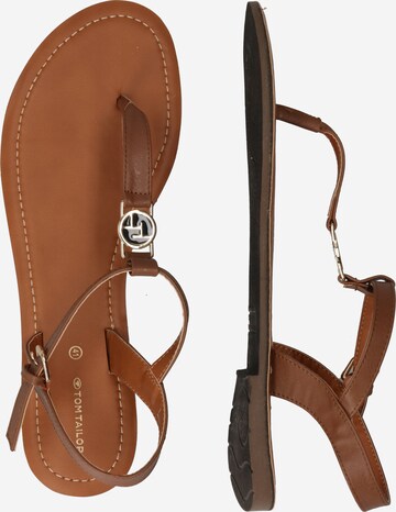 TOM TAILOR T-bar sandals in Brown