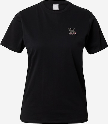 Iriedaily Shirt 'Sneaker Cat' in Black: front