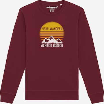 Sweat-shirt ' Mehr Wandern ' Watapparel en rouge : devant