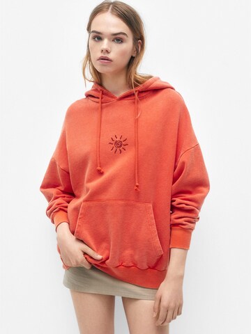 Sweat-shirt Pull&Bear en orange : devant