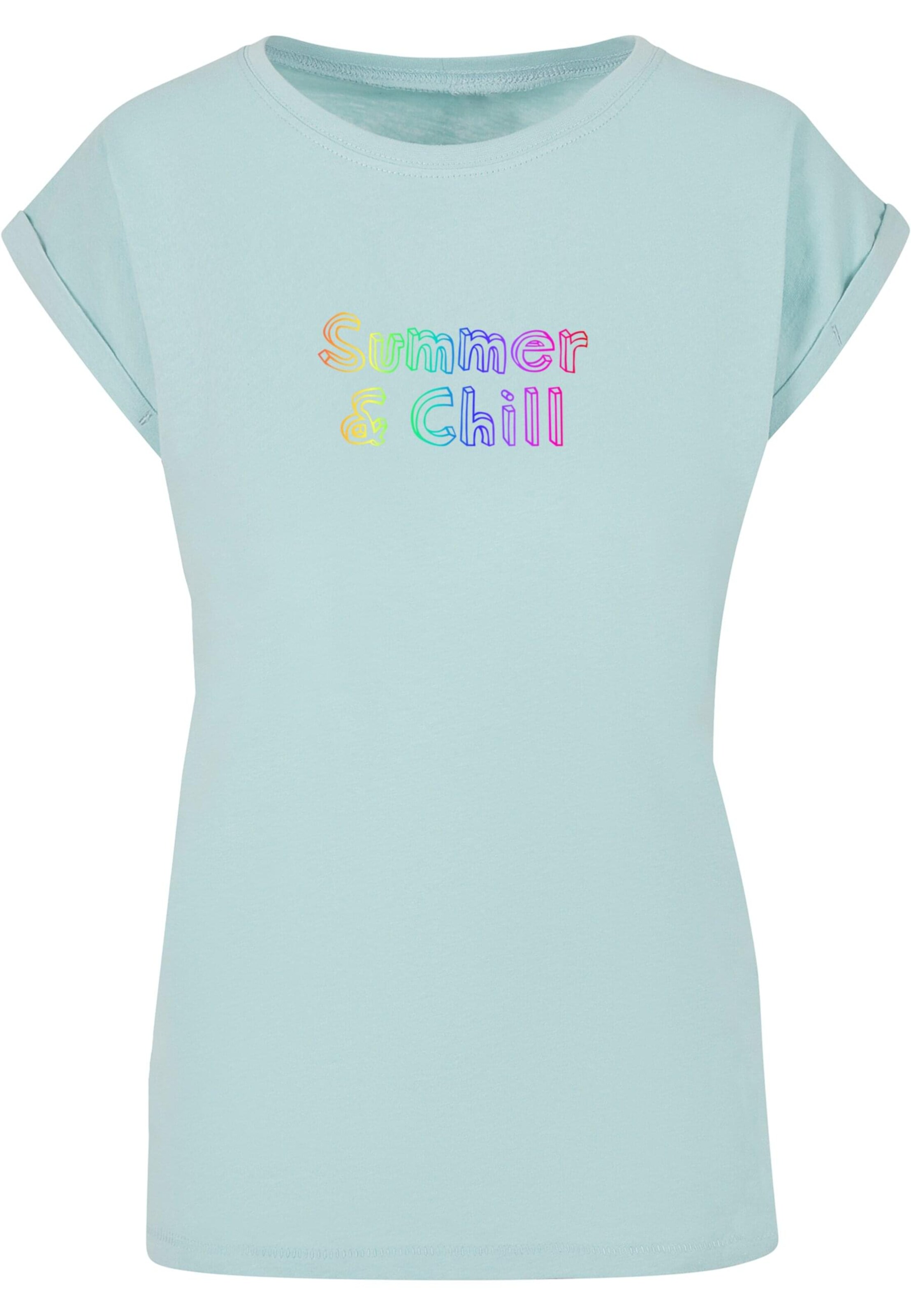 T-shirt 'Summer And Chill Rainbow' Merchcode en bleu : devant