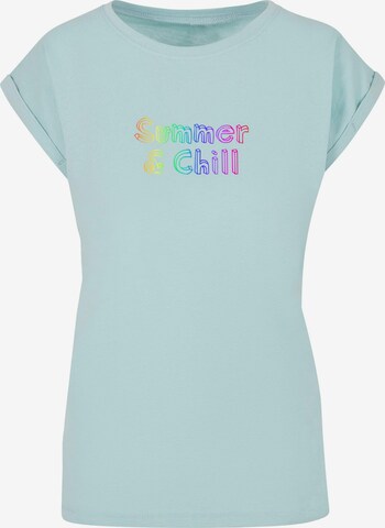 Maglietta 'Summer And Chill Rainbow' di Merchcode in blu: frontale