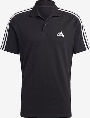 ADIDAS SPORTSWEAR Functioneel shirt 'Essentials Piqué Embroidered Small Logo 3-Stripes' in Zwart: voorkant