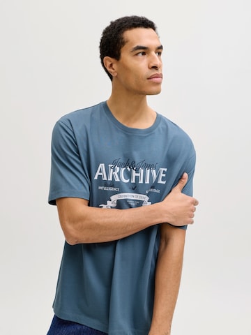 JACK & JONES Tričko 'JJEDOVER' - Modrá