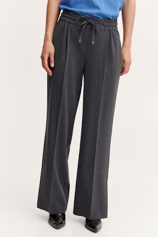 b.young Wide leg Broek in Grijs: voorkant