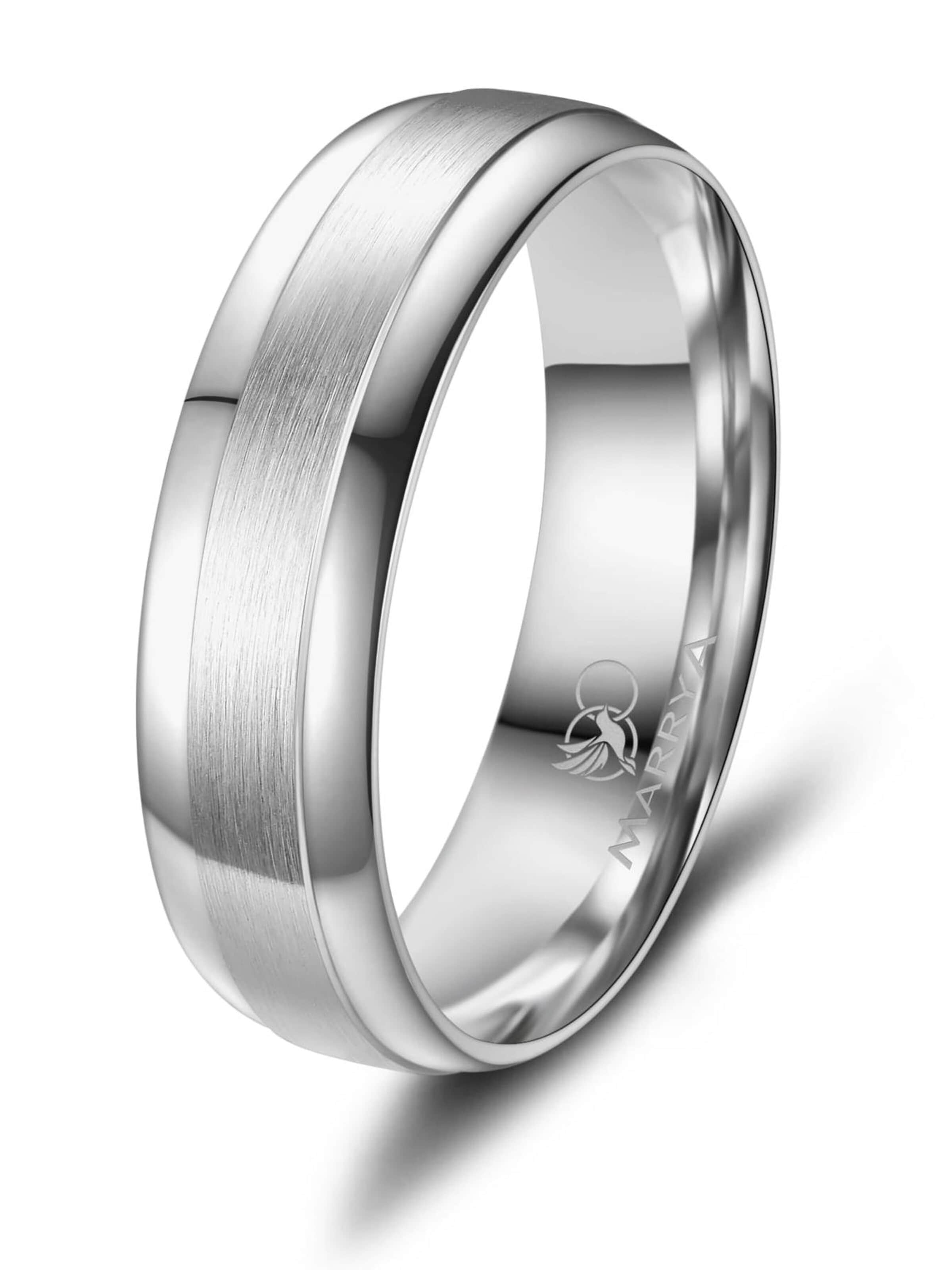 MARRYA Ring 'MARRYA ES-02 Ehering aus Edelstahl – Silberfarben' in Grijs