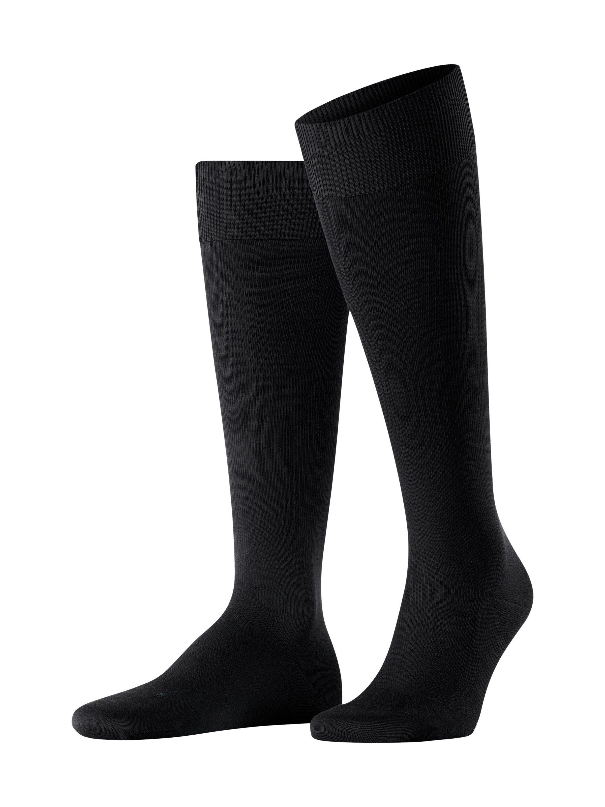 FALKE Knee High Socks 'Energizing Cotton' in Black: front