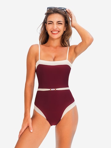 Cupshe Bandeau Badeanzug in Rot