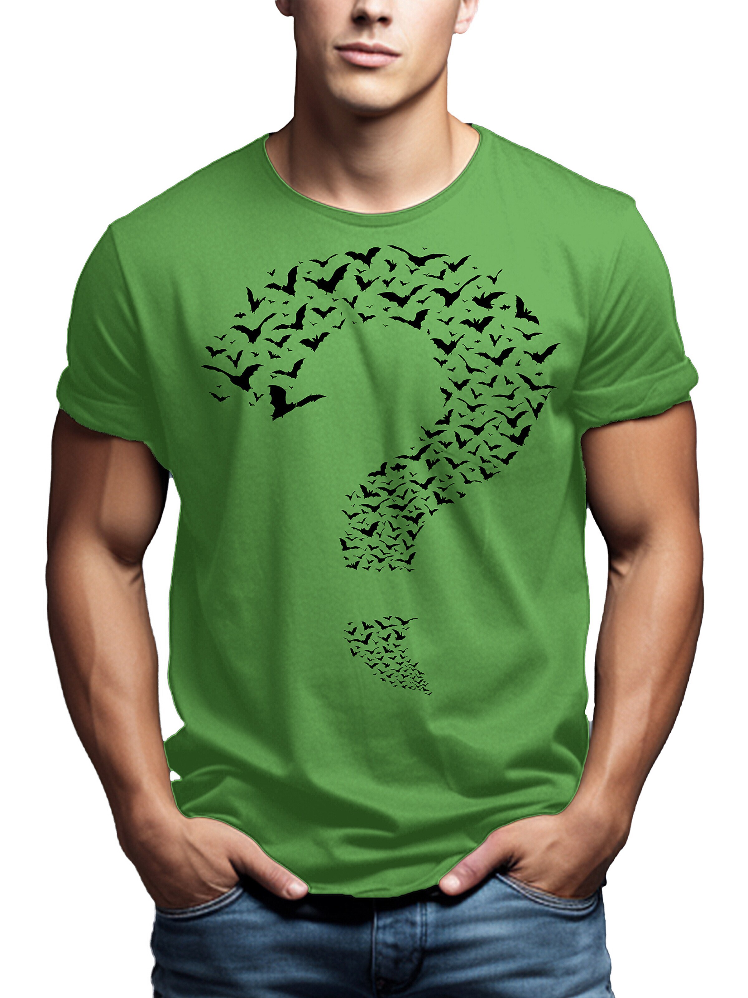 MAKAYA Shirt 'Fragezeichen' in Green