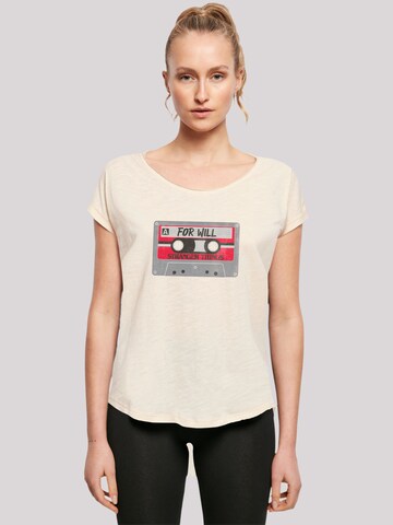 F4NT4STIC T-Shirt 'Stranger Things Cassette For Will Netflix TV Series' in Beige: Vorderseite