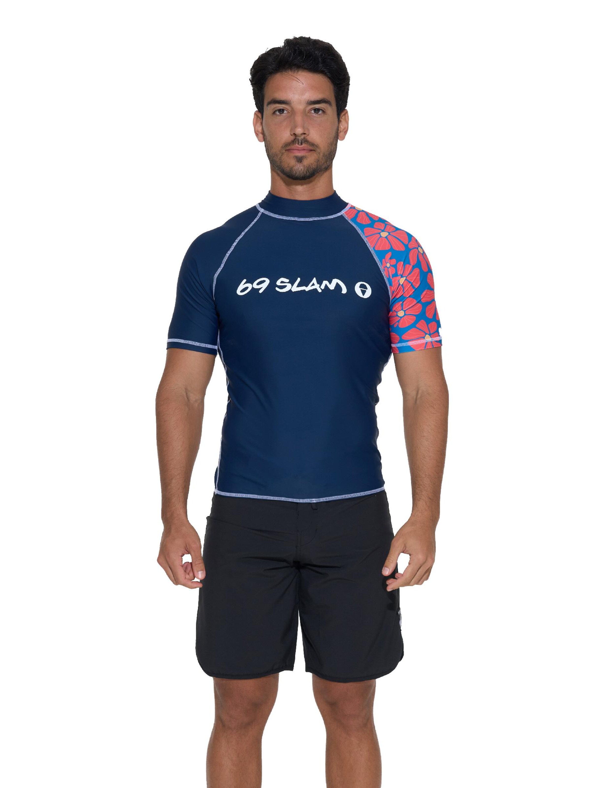 69Slam - Camiseta funcional 'KOA UPF50 FLORA MYRIAD' en azul: frente