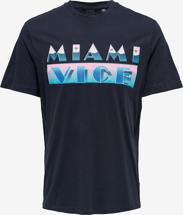 T-Shirt 'VICE' Only & Sons en bleu : devant