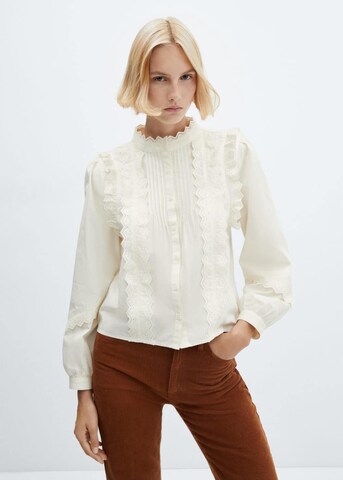 MANGO Blouse in Beige: front