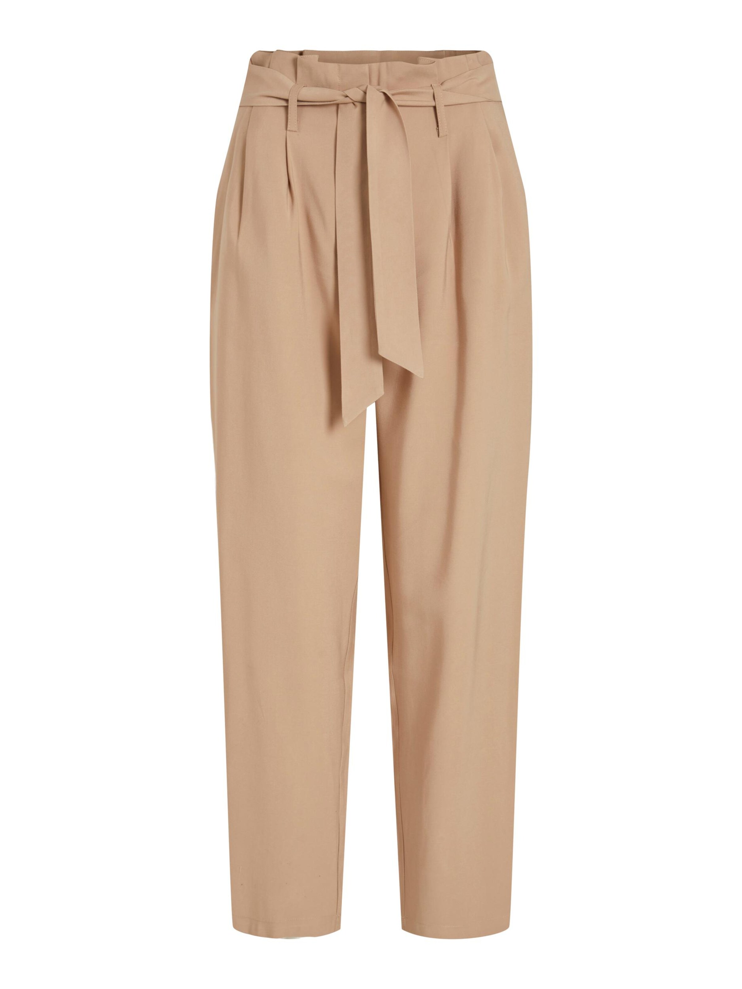 VILA Pleat-front trousers 'VIKaya' in Beige: front