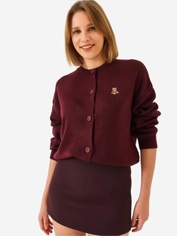 Bianco Lucci Gebreid vest in Rood: voorkant