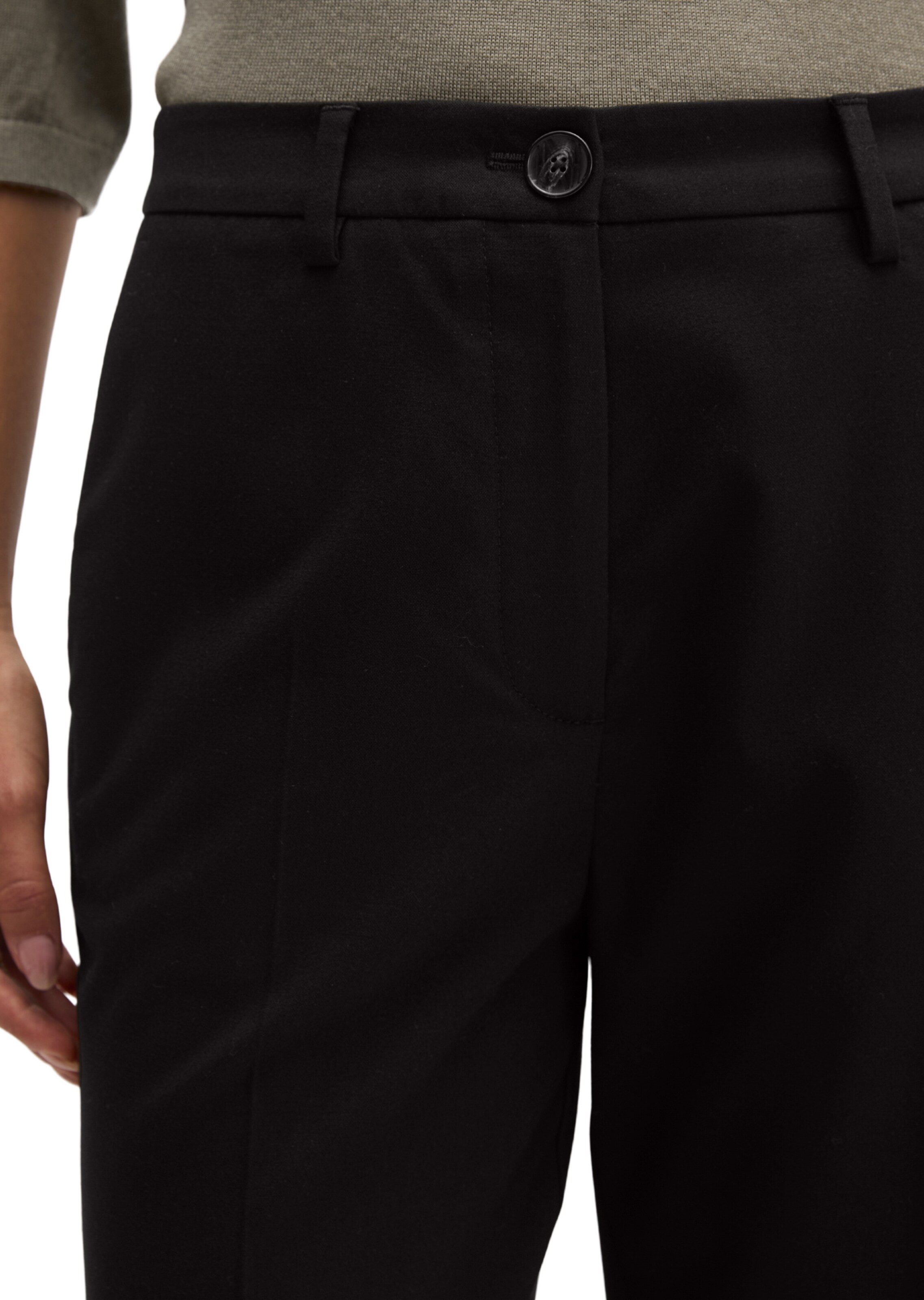 Marc O'Polo Slimfit Pantalon 'Malin' in Zwart