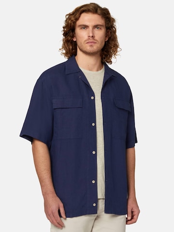 Boggi Milano Comfort fit Button Up Shirt 'Camp' in Blue: front