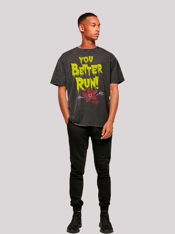 F4NT4STIC Shirt 'Stranger Things You Better Run Netflix TV Series' in Black