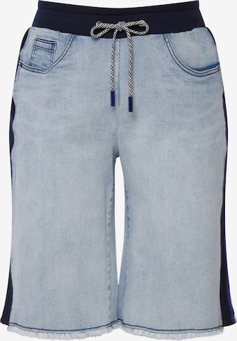 Ulla Popken Bootcut Jeans in Blauw: voorkant