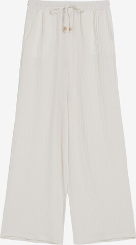 Bershka Wide Leg Hose in Weiß: predná strana