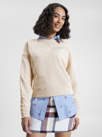 TOMMY HILFIGER Sweatshirt i beige: framsida