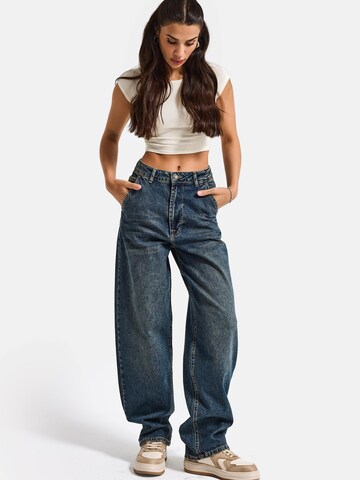 IT'S BASIC Loosefit Jeans 'Skater Mid Rise Jeans' in Blauw: voorkant