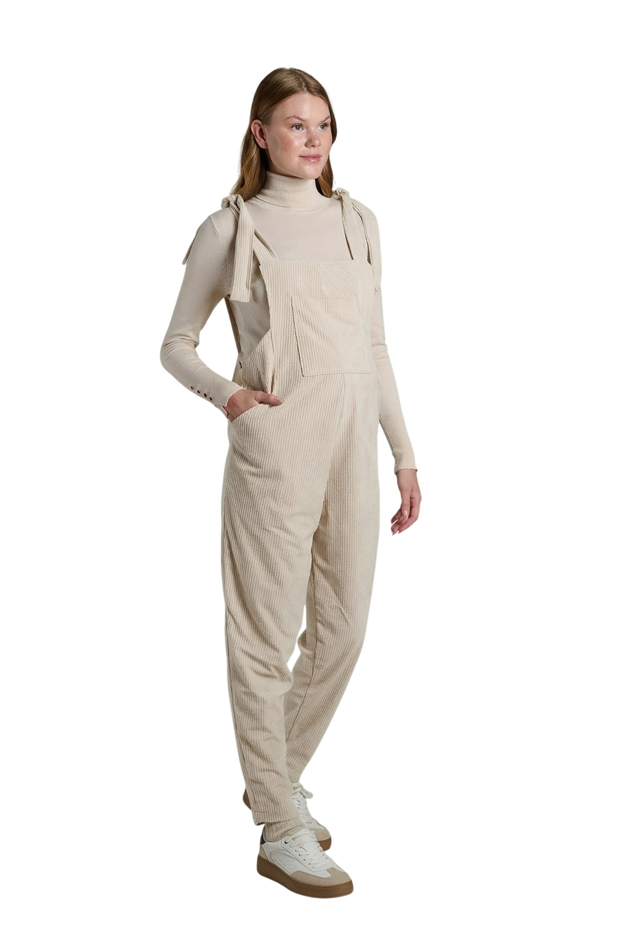 LYN MAMA Regular Dungarees in White