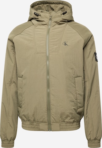 Calvin Klein Jeans - Chaqueta de entretiempo 'HARRINGTON' en verde: frente