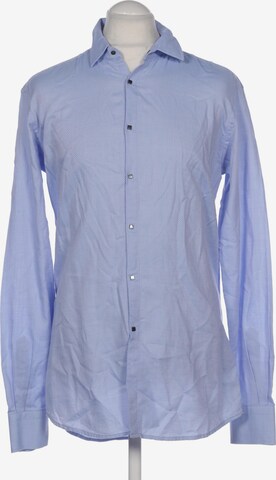 LAGERFELD Button Up Shirt in L in Blue: front