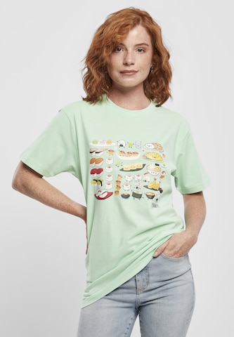 Tricou 'Pick A Sushi' de la Merchcode pe verde: față