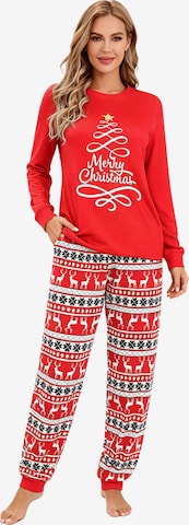 KoJooin Piżama 'Damen Weihnachts-Pyjama-Set Langarm Schlafanzug aus weichem Material mit Jogginghose Komfortable' w kolorze czerwony: przód