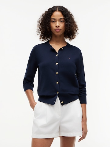 TOMMY HILFIGER Gebreid vest 'Fine' in Blauw: voorkant