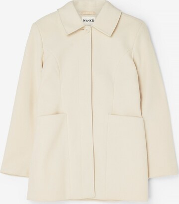 NA-KD Between-Seasons Coat in White: front