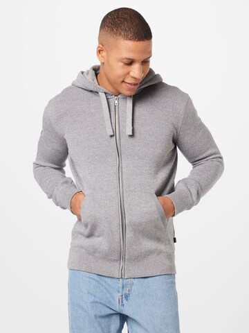 Superdry Zip-Up Hoodie in Grey: front