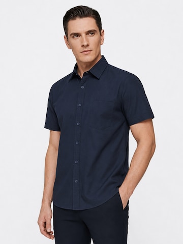 ALLTHEMEN Regular Fit Hemd 'Reine'‌‌‌‌‌‌‌ in Blau