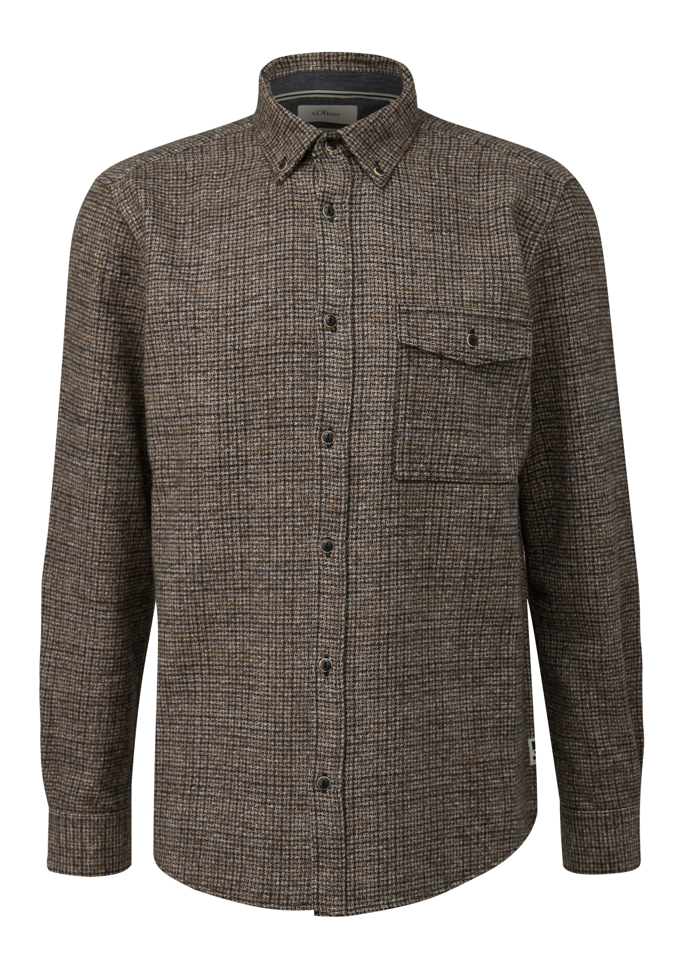 s.Oliver Hemd in braun / schwarz, Produktansicht