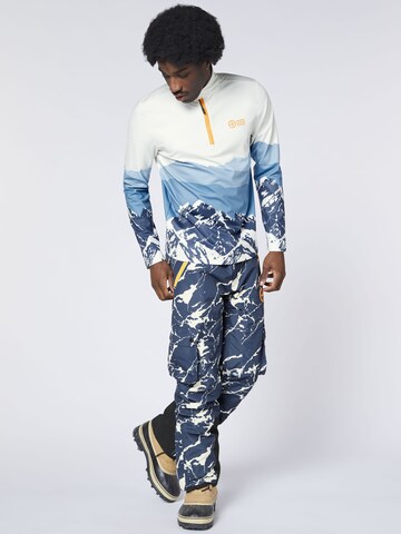 CHIEMSEE Fleece Jacket ' mit Berglandschaft Print ' in Grey