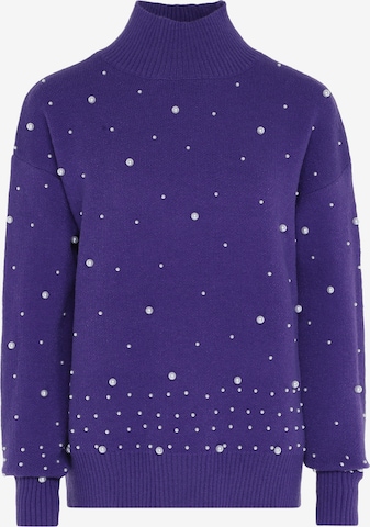 Pull-over faina en violet : devant