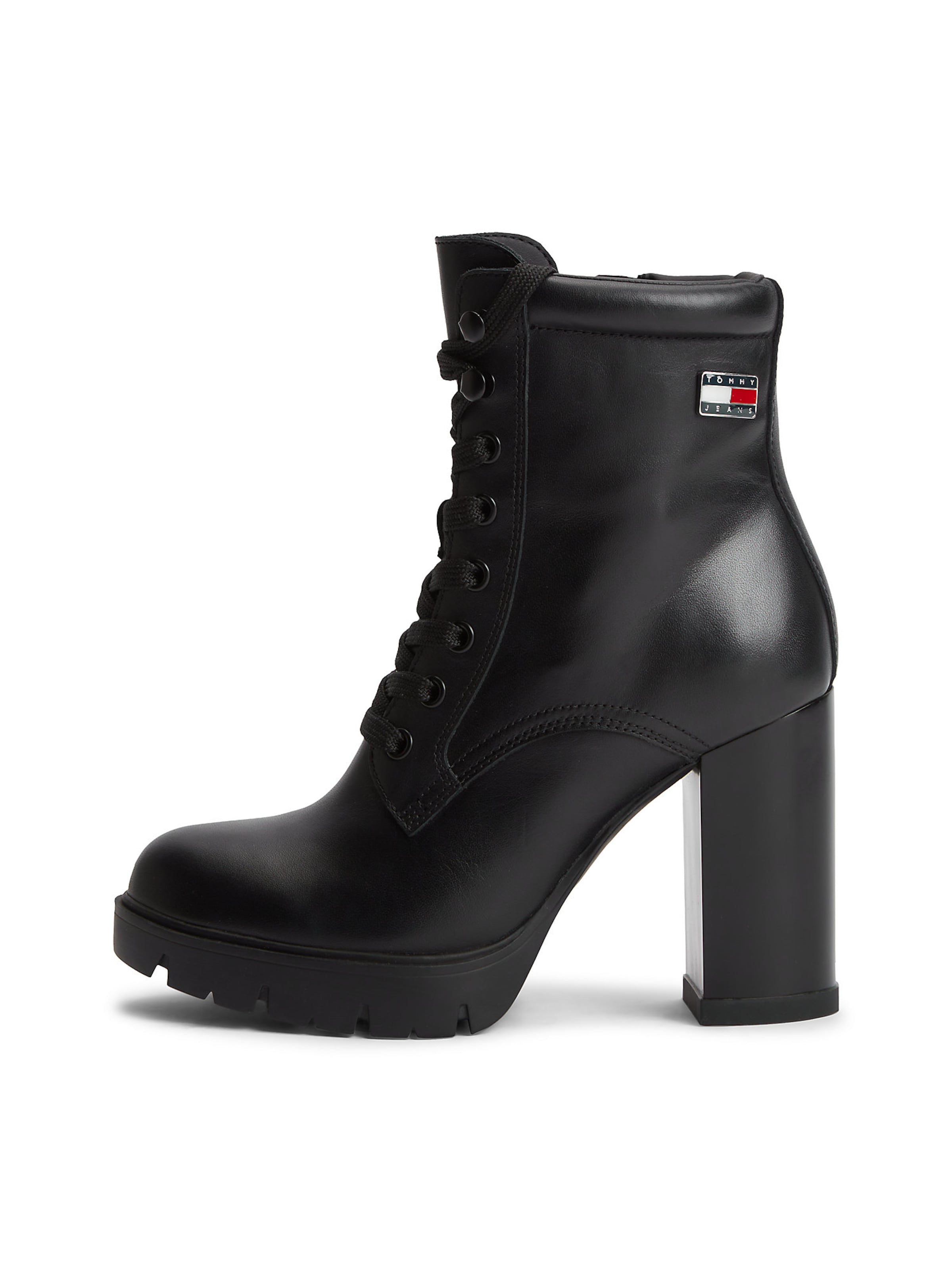 Tommy Jeans Šnurovacie členkové čižmy - Čierna: predná strana