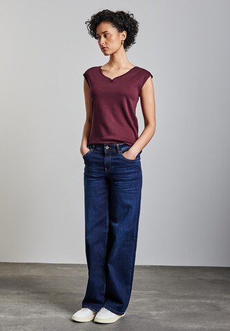 STREET ONE Long Shape Shirt mit Knöpfen in Rot