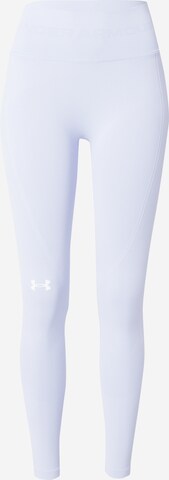 UNDER ARMOUR Skinny Sportovní kalhoty 'Train Seamless' – modrá: přední strana