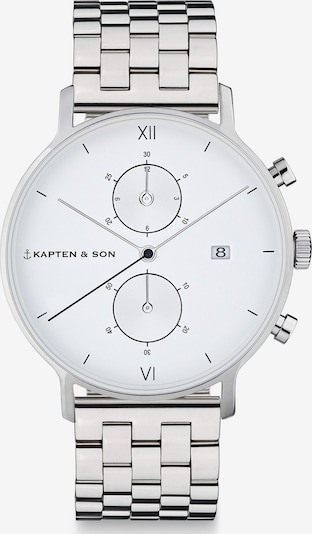 Kapten & Son Analoog horloge 'Chrono Small Silver Steel' in de kleur Zilver, Productweergave