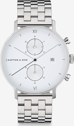 Kapten & Son Analog watch 'Chrono Small Silver Steel' in Silver: front