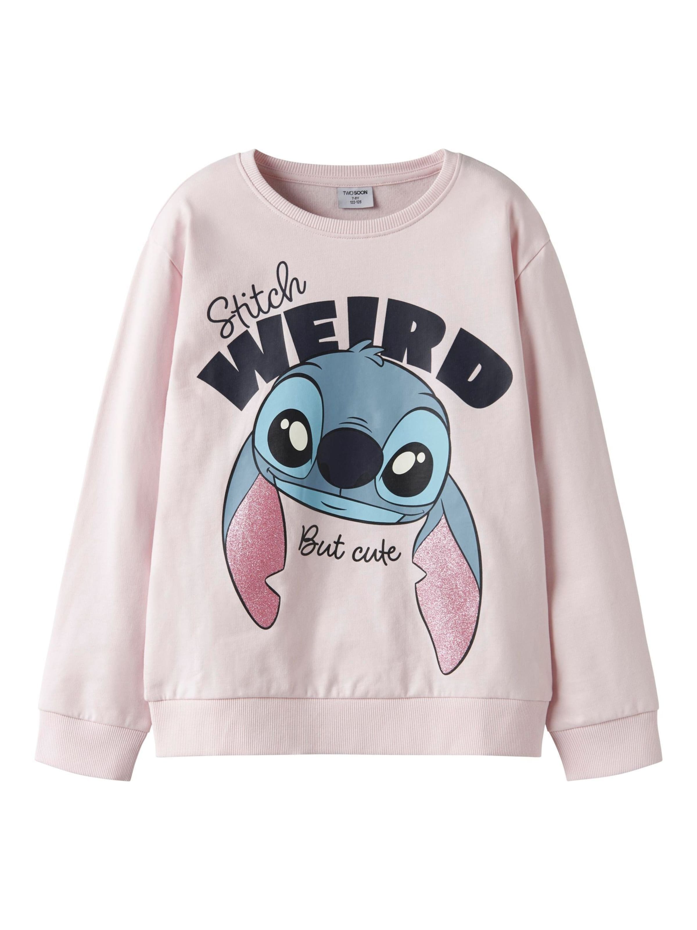 TWO SOON Sweatshirt 'Stitch' i pink: forside